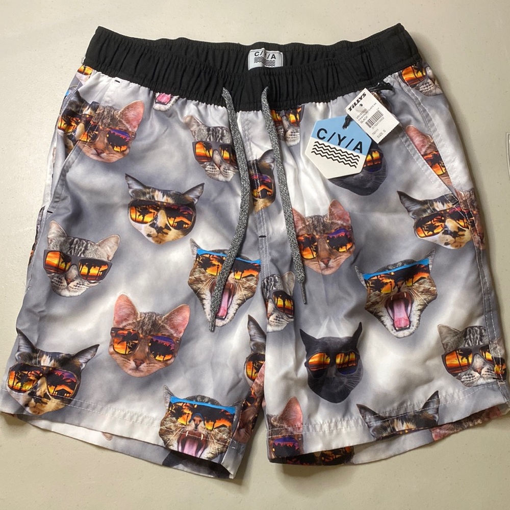 Mens Cat Board shorts from Tilly’s